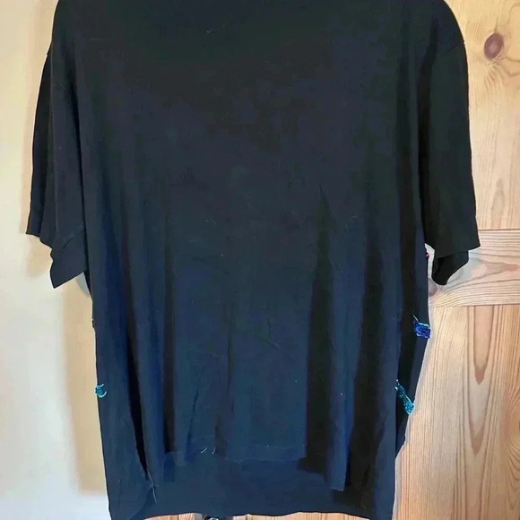 Vintage Sparkle Glitter Ocean‎ Bonjour Blouse Size Large - Picture 7 of 8